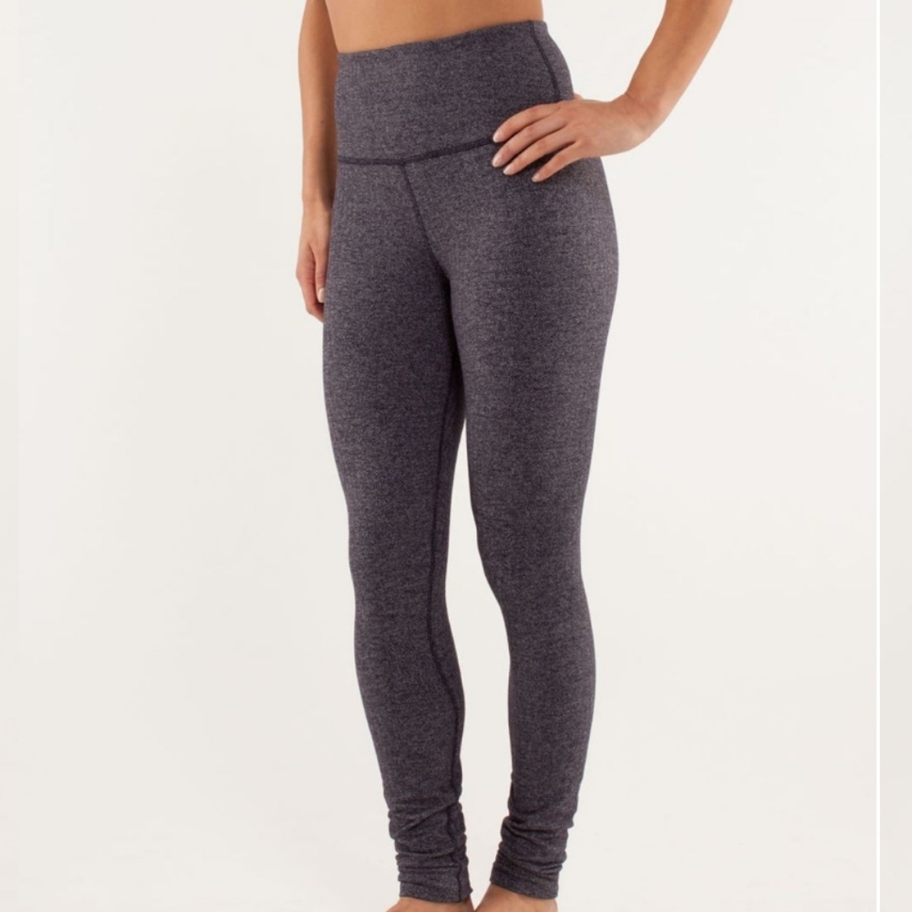 Lululemon High Times Pant Giant Herringbone Black Heathered Black